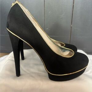 Michael Kors Black Heels with Gold Accents